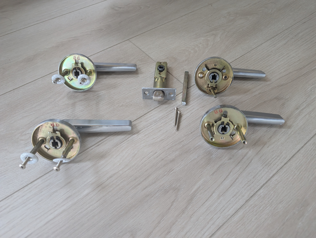 Door Handle Set - Silver Finish