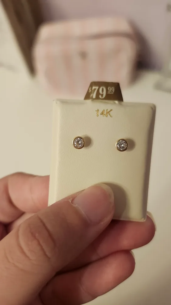 14K Gold Stud Earrings - New on Card image indicator(2)