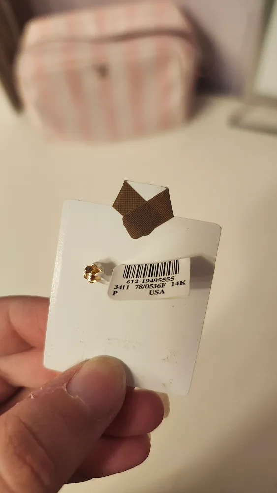 14K Gold Stud Earrings - New on Card image indicator(4)