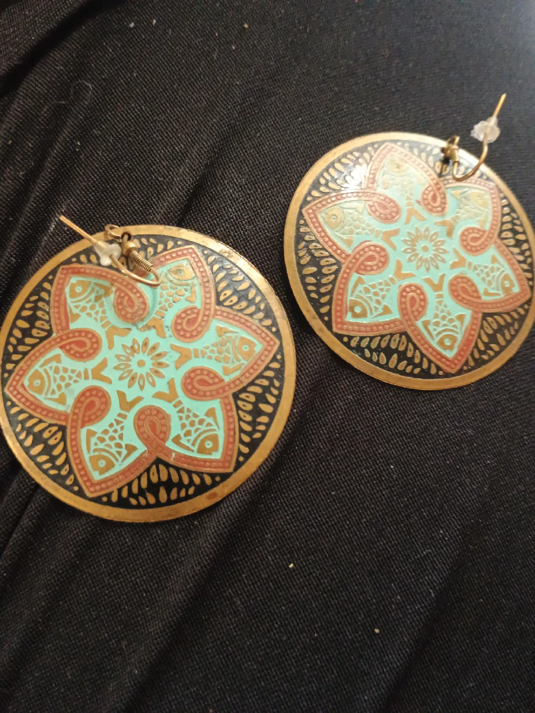 Round patterned earrings thumbnail