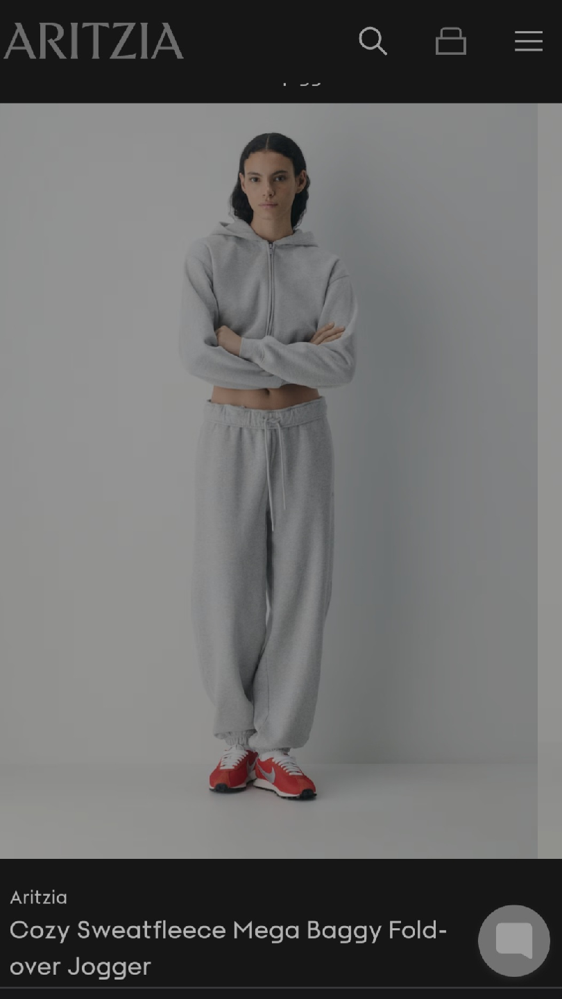 Aritzia Cozy Sweatfleece Mega Baggy Fold-over Jogger