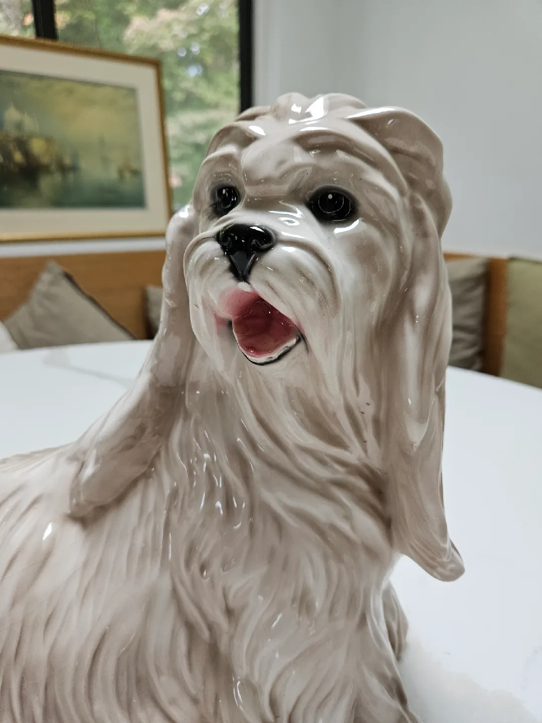 Made in Italy Ronzan Large Ceramic Shih Tzu Dog Figurine image indicator(3)