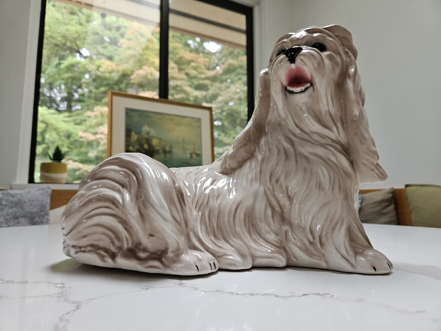 Made in Italy Ronzan Large Ceramic Shih Tzu Dog Figurine image indicator(4)