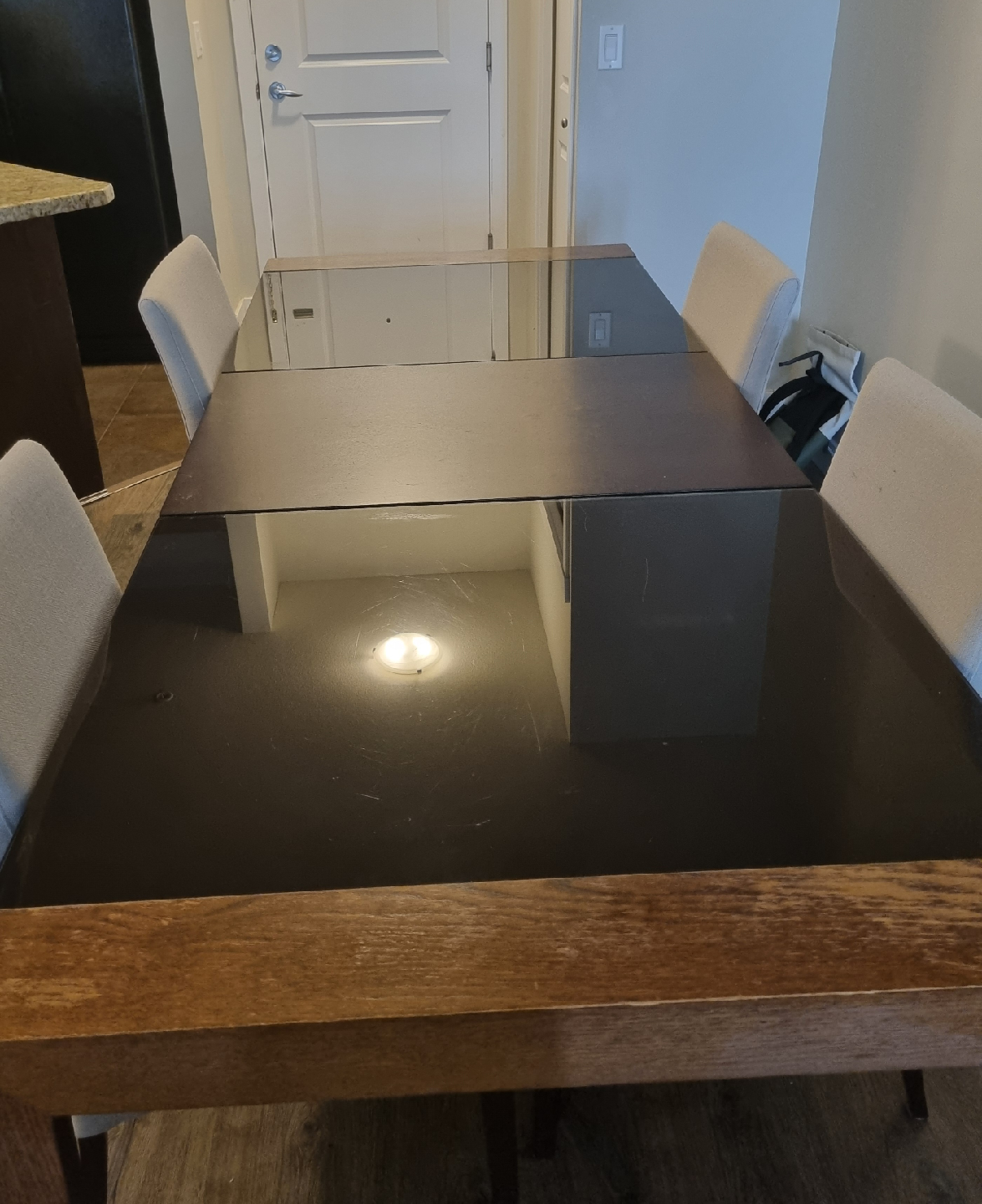 Dining Table with 4 Chairs - Glass Top - photo 3