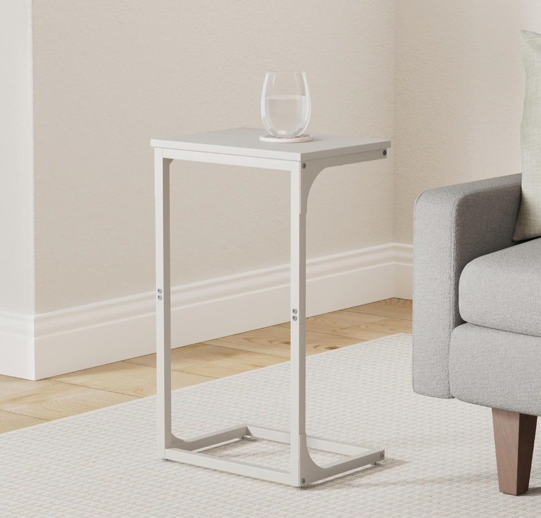 VASAGLE White C Table Side End Table - photo 2