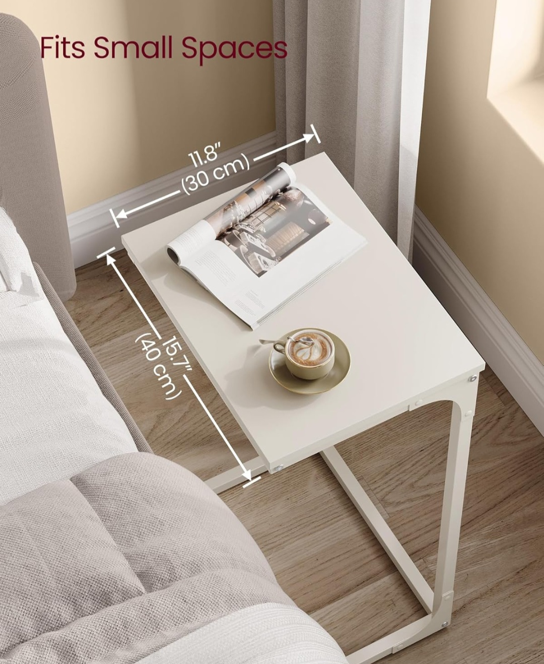 VASAGLE White C Table Side End Table - photo 3