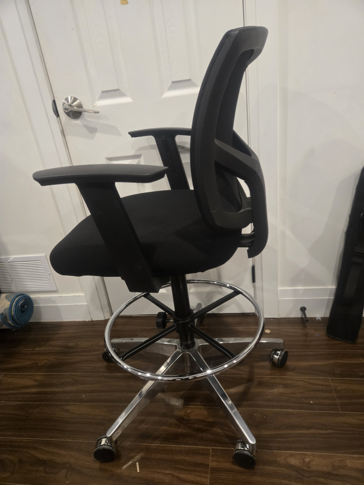 Black Tall Drafting Chair - photo 2