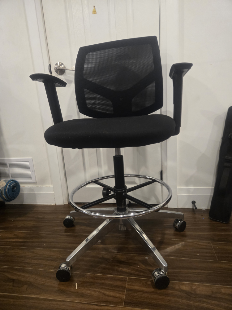 Black Tall Drafting Chair - photo 4