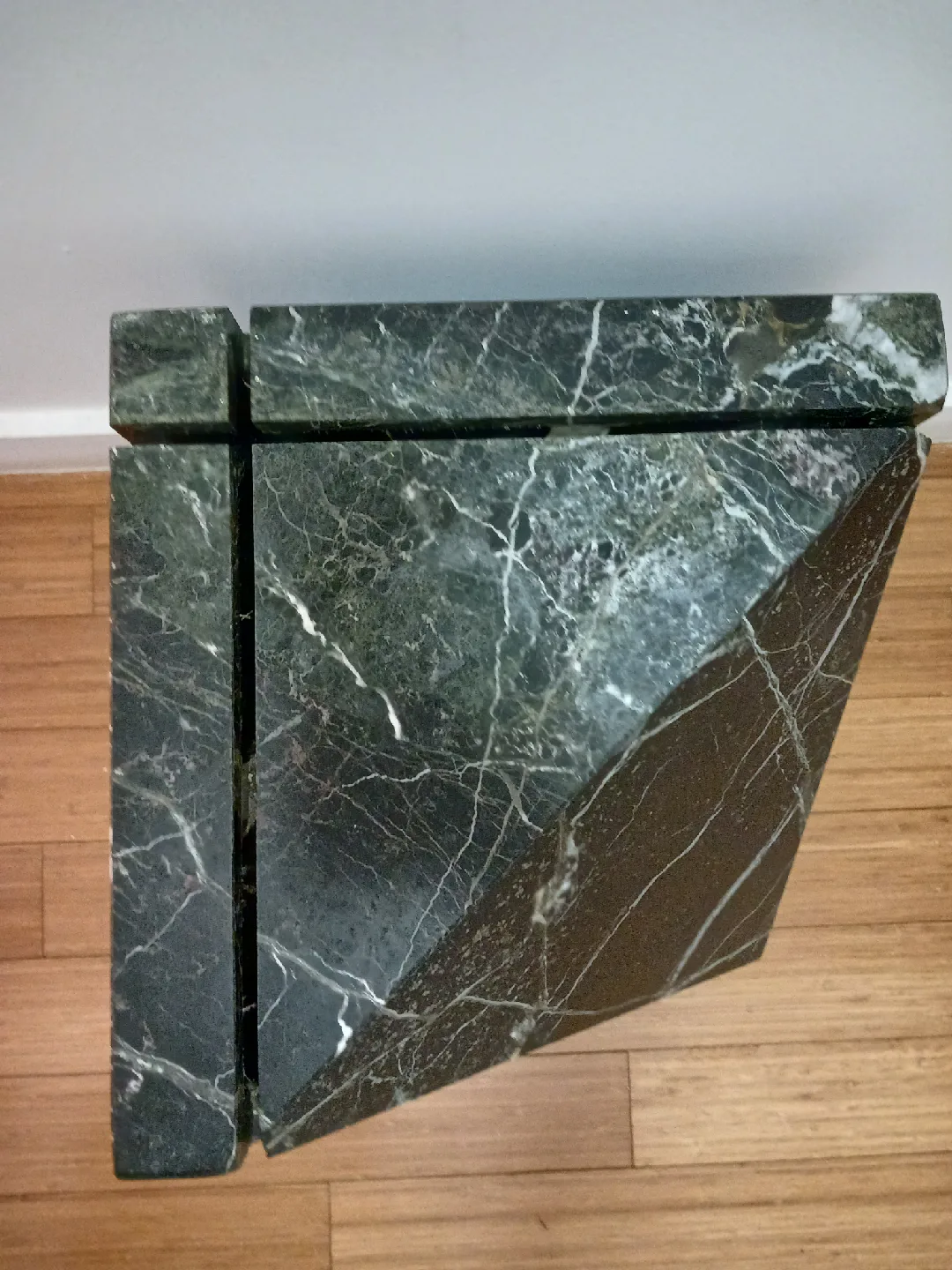 Rare Sculptural Artedi Style Black & White Veined Marble Base image indicator(2)