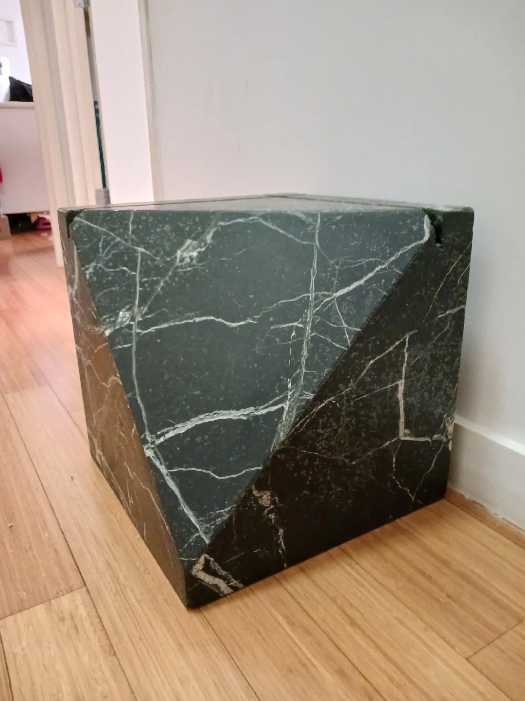 Rare Sculptural Artedi Style Black & White Veined Marble Base image indicator(6)