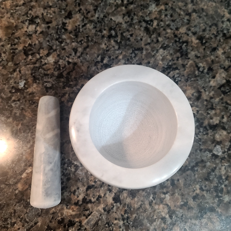 Natural Marble Mortar and Pestle Set 4" 🇨🇦 Never Used - photo 2