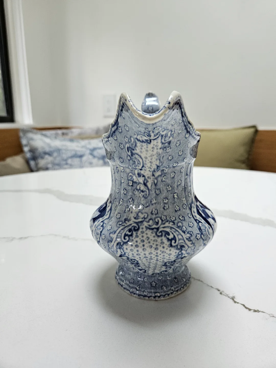 Vintage Ceramic Pitcher - Blue & White image indicator(2)