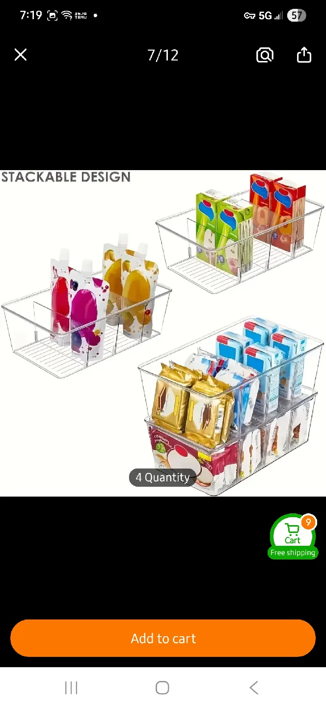 NEW Clear Stackable Organizer Bins image indicator(4)