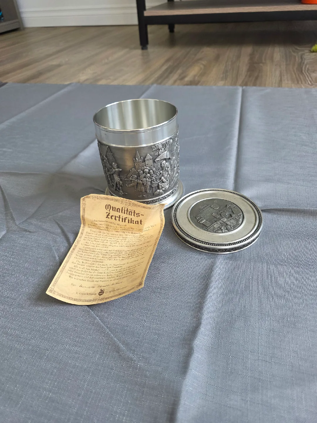 Pewter Beer Stein with Lid and Certificate thumbnail