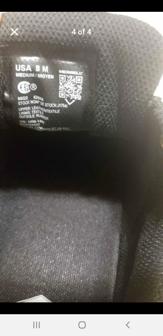 Merrell Black Safety Toe Shoes - Size 8 - photo 4