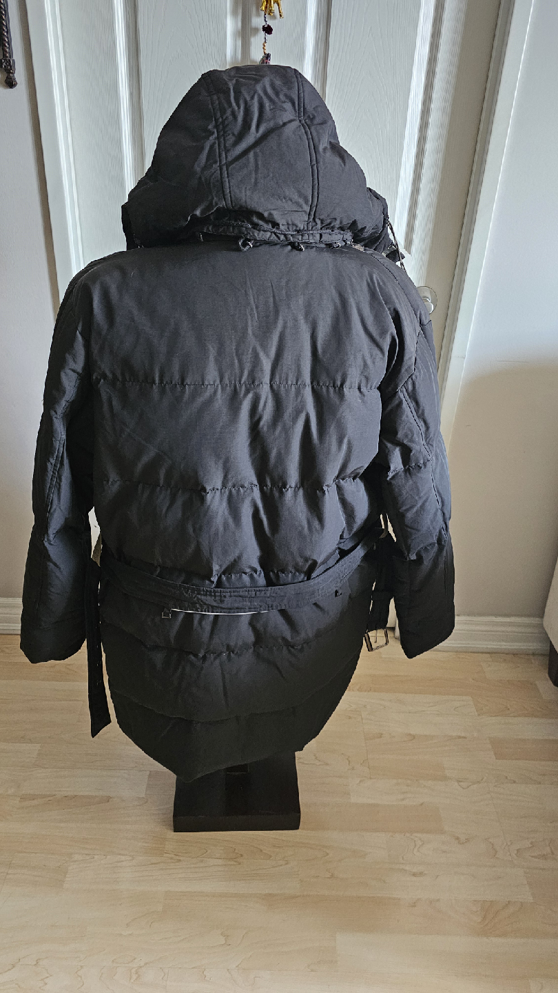 Black Winter Parka with Fur Trim with Hoodie - photo 2