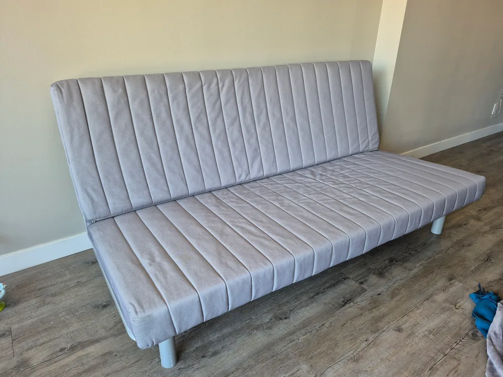 Purple Futon Sofa Bed with Pillows image indicator(3)