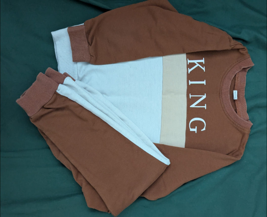 King Brown & White Sweatshirt for Kids 4T/5T