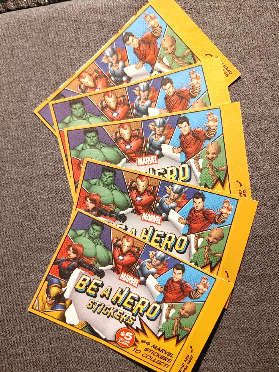 💚MARVEL BE A HERO STICKERS! 10 PACKS UNOPENED! thumbnail
