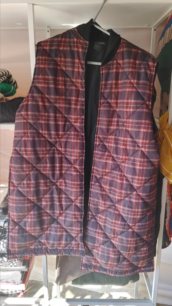 Steve Madden Plaid Quilted Vest - Size OSFM thumbnail