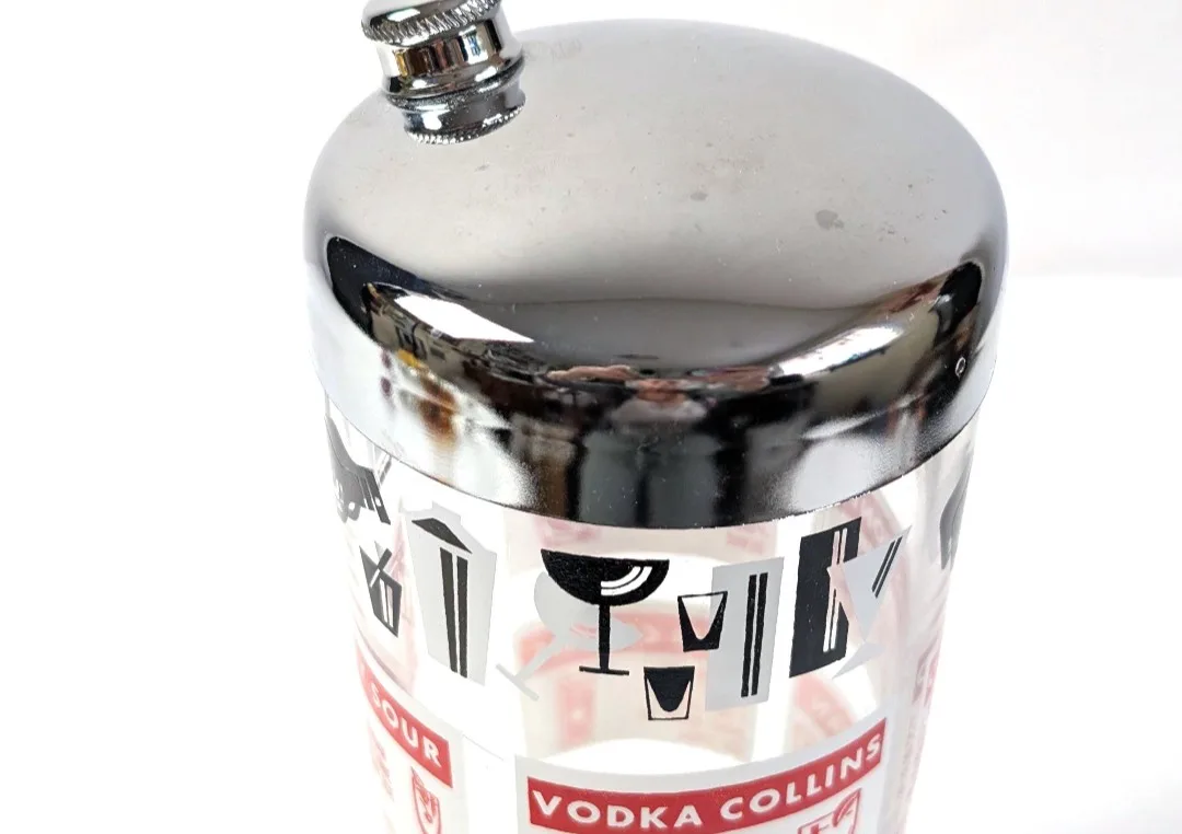Glass Cocktail Shaker ~ Cocktail Recipes ~ Retro Barware image indicator(5)