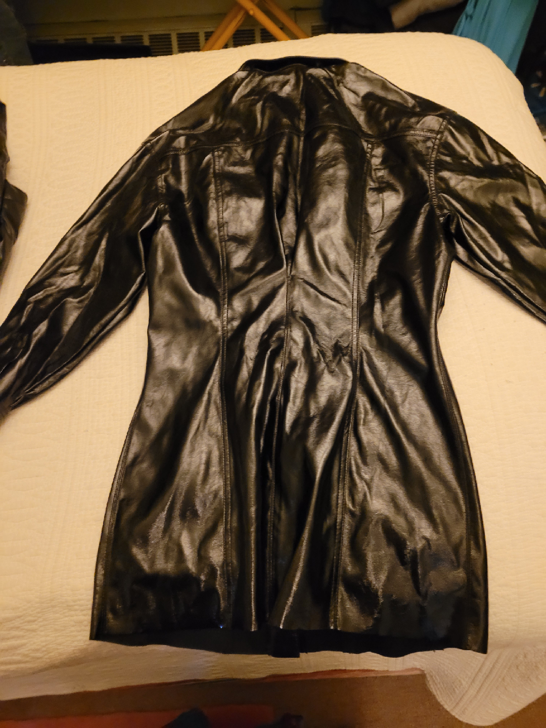 Zara Black Faux Leather Dress - Size M - photo 3