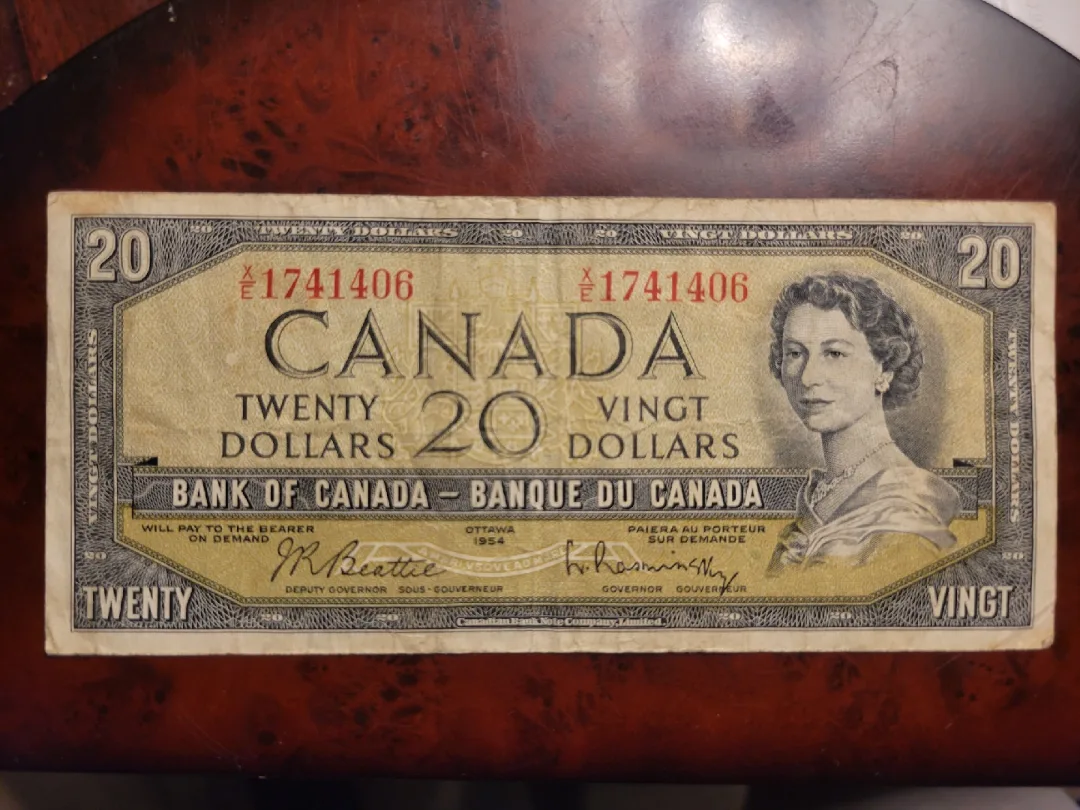 Vintage 1954 Bank of Canada $20 Bill image indicator(3)