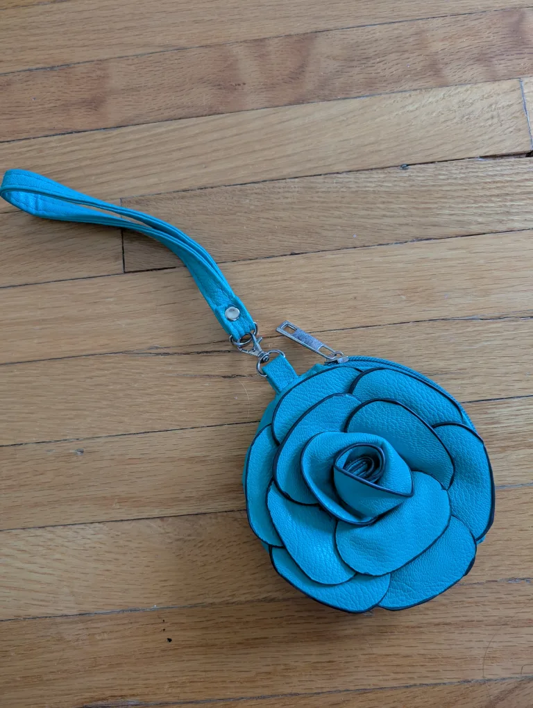 Turquoise Flower Coin Purse thumbnail