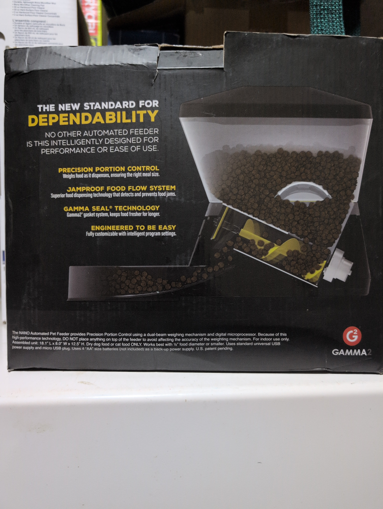 Gamma2 Nano Automated Pet Feeder - 7.5 LB Capacity - photo 3
