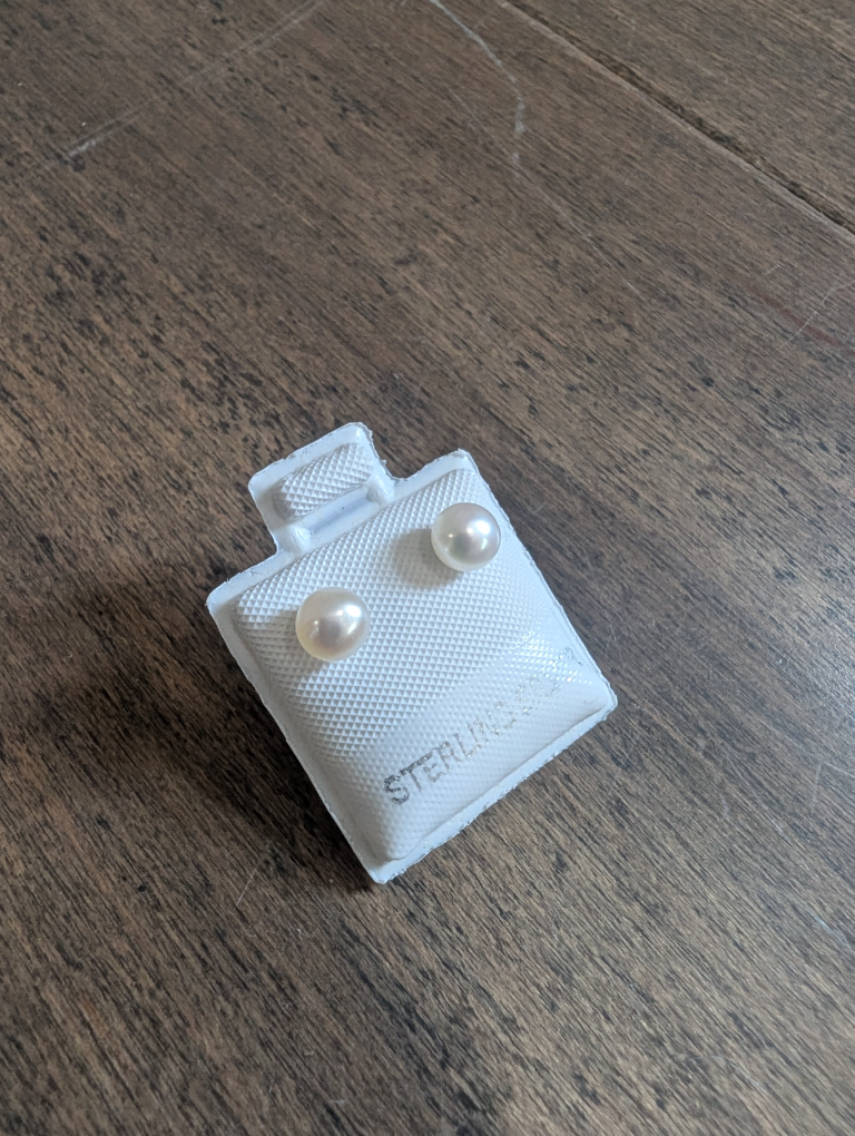 Brand New Silver Pearl Earrings For Sale - photo 2