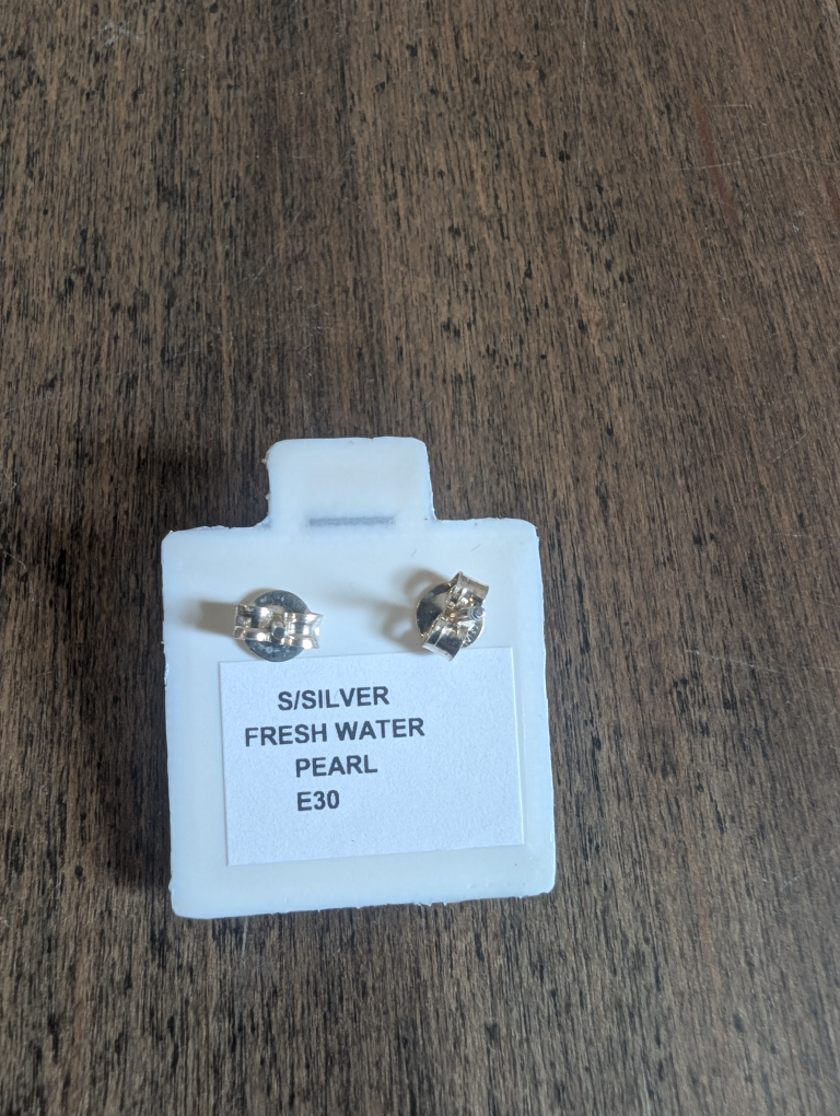 Brand New Silver Pearl Earrings For Sale - photo 4