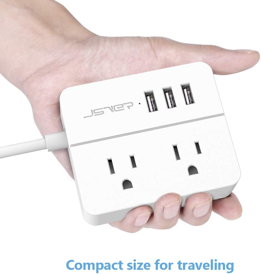 Mini USB Power Strip JSVER Travel Power Strip with 3 USB - photo 5