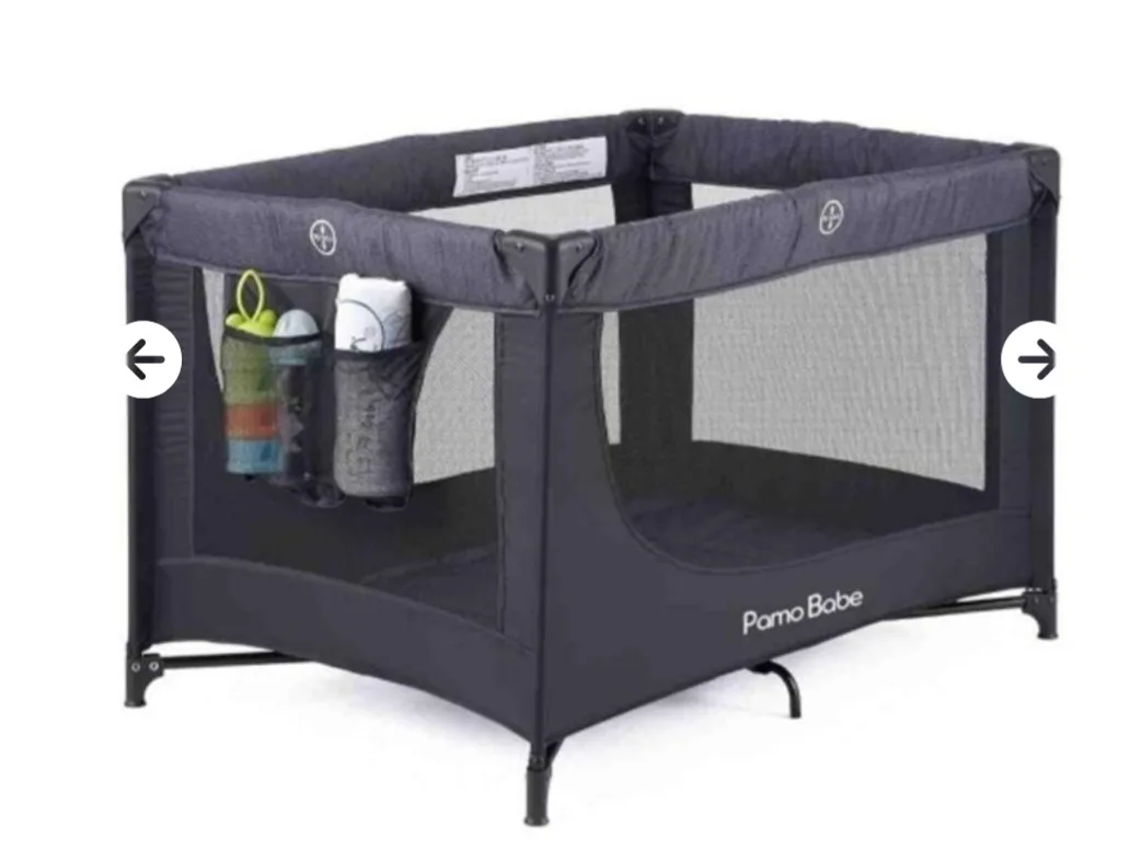 New Pamo Babe Portable Crib Baby Playpen - Black thumbnail