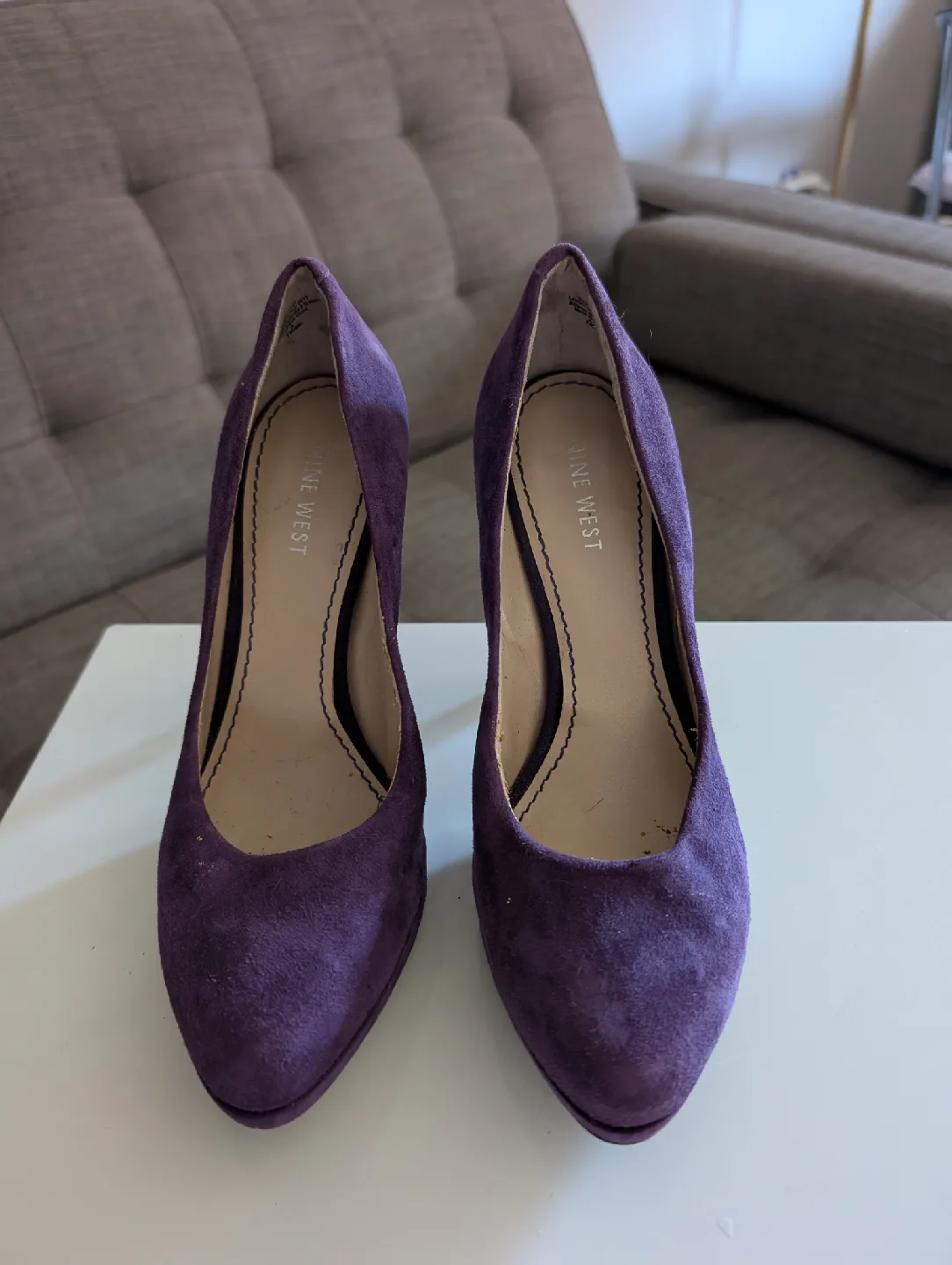 Nine West Purple Suede Heels thumbnail