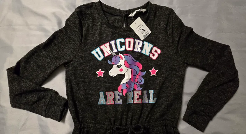 NEW! Urban Kids Unicorn Romper - Size 10/12 Youth image indicator(3)