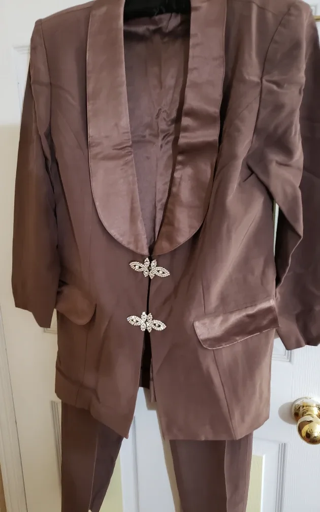 Brown Women's Suit rhinestones clasp for  occasion 14p thumbnail
