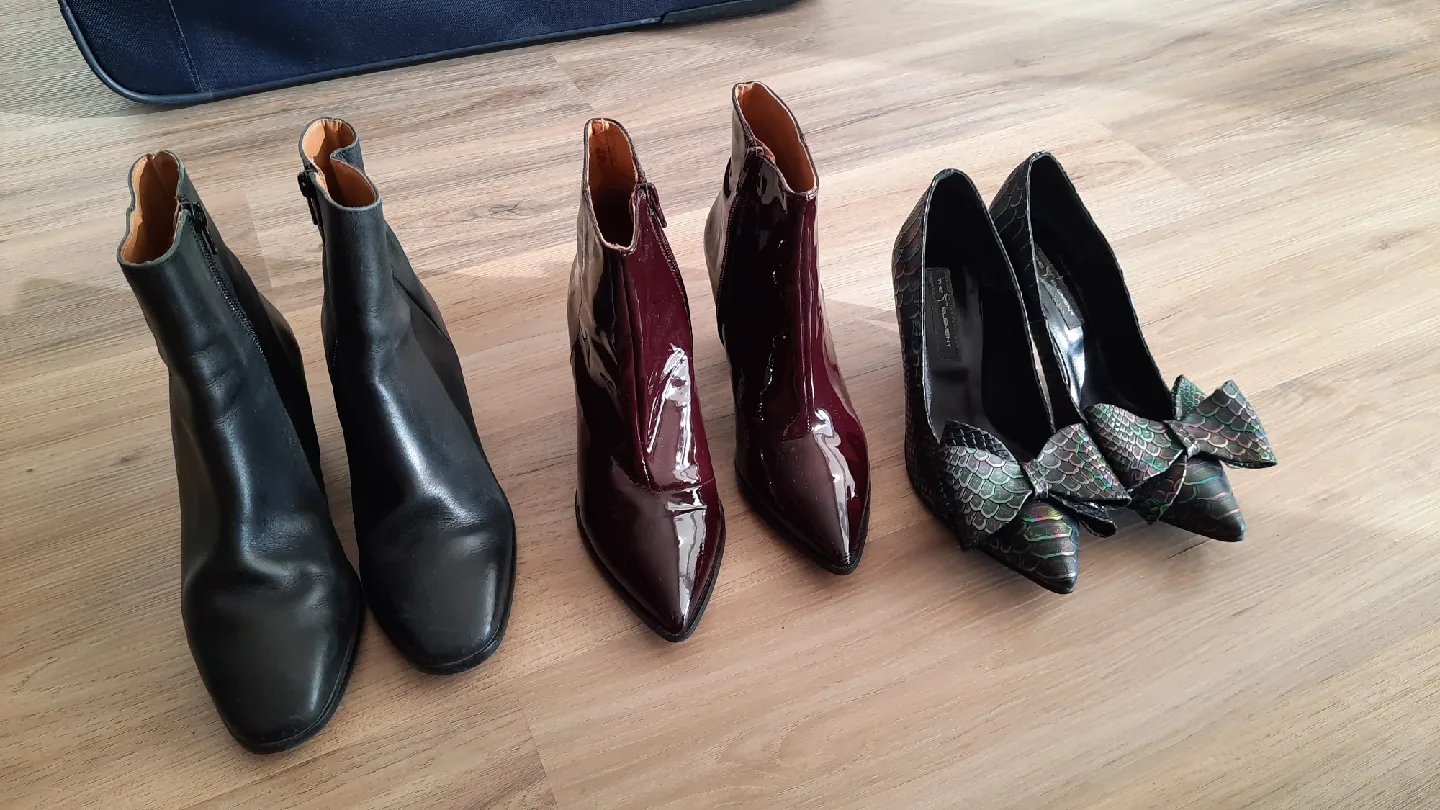 Leather Booties and shoes bundke sz 38 thumbnail
