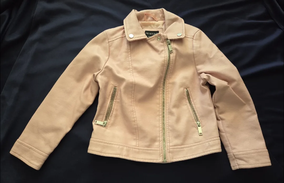 Primark Pink Biker Jacket - Size 5-6 Years thumbnail
