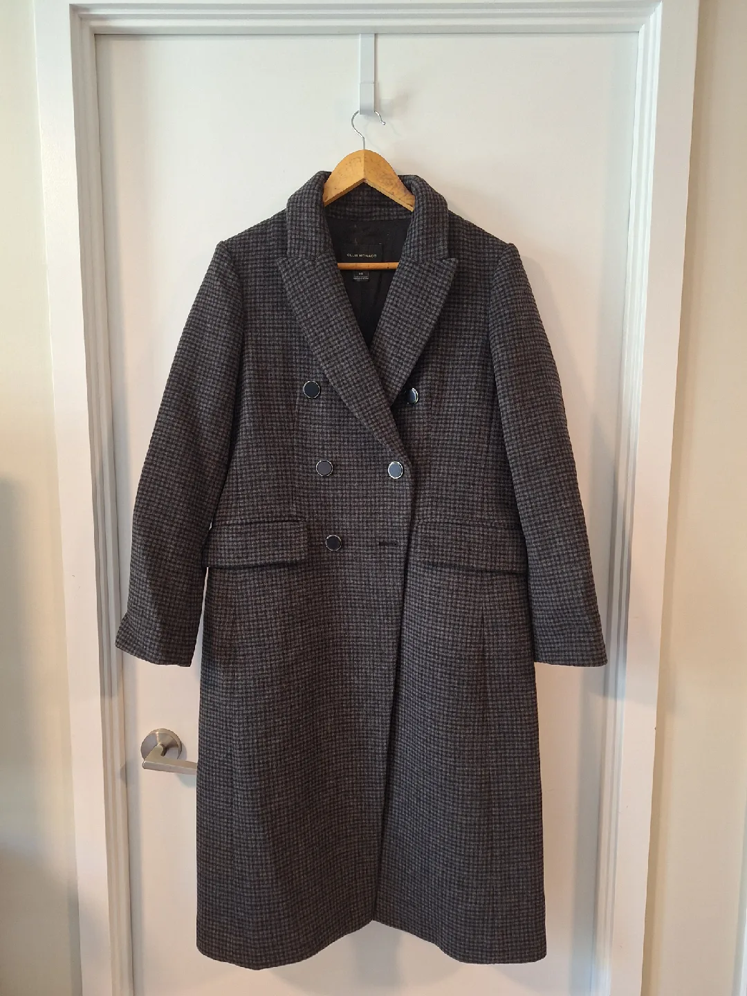 Club Monaco Houndstooth Wool Blend Coat - L thumbnail
