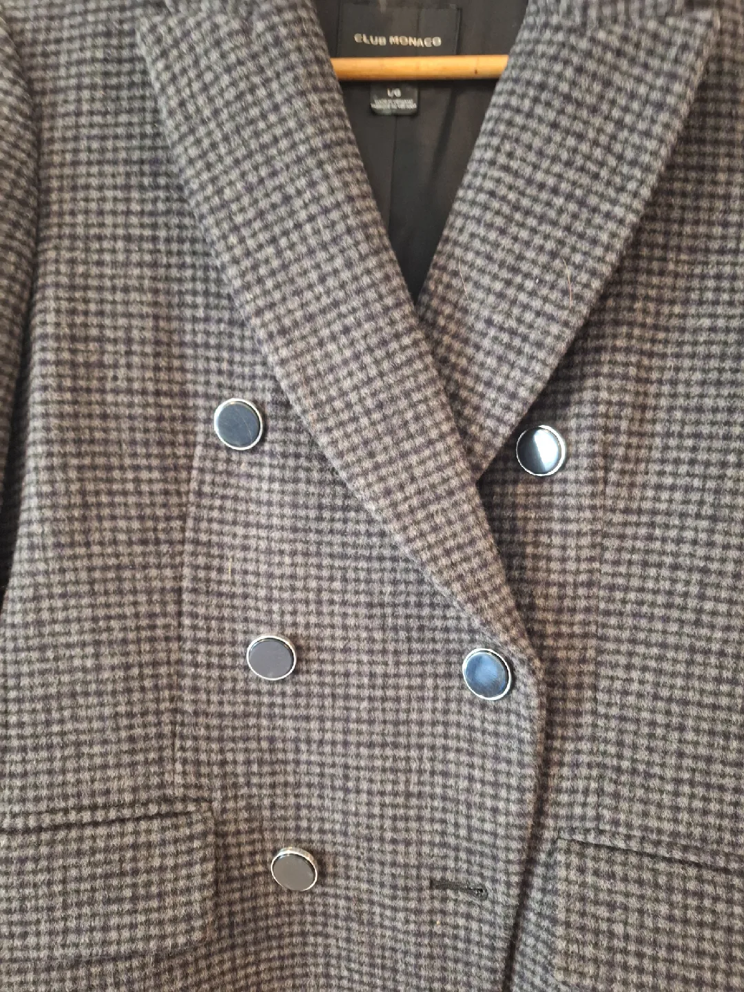 Club Monaco Houndstooth Wool Blend Coat - L image indicator(2)