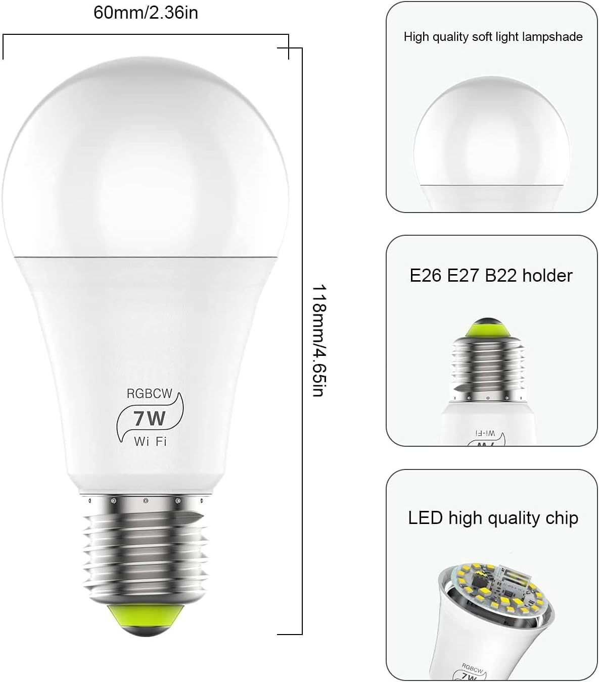 Smart Light Bulbs, Music Sync RGB Color Changing Light Bulb - photo 4