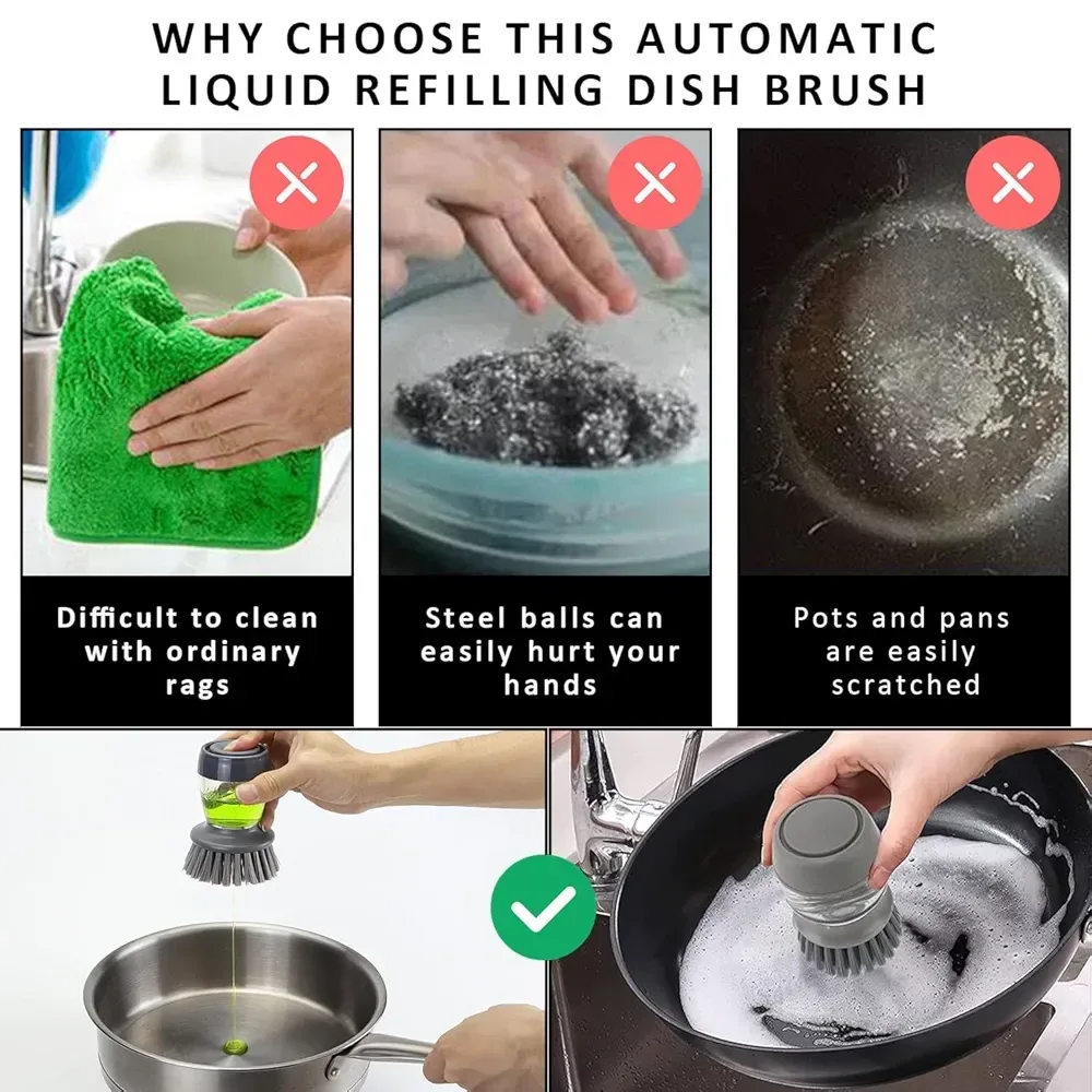 Dish Washing Brush with Soap Dispenser image indicator(6)