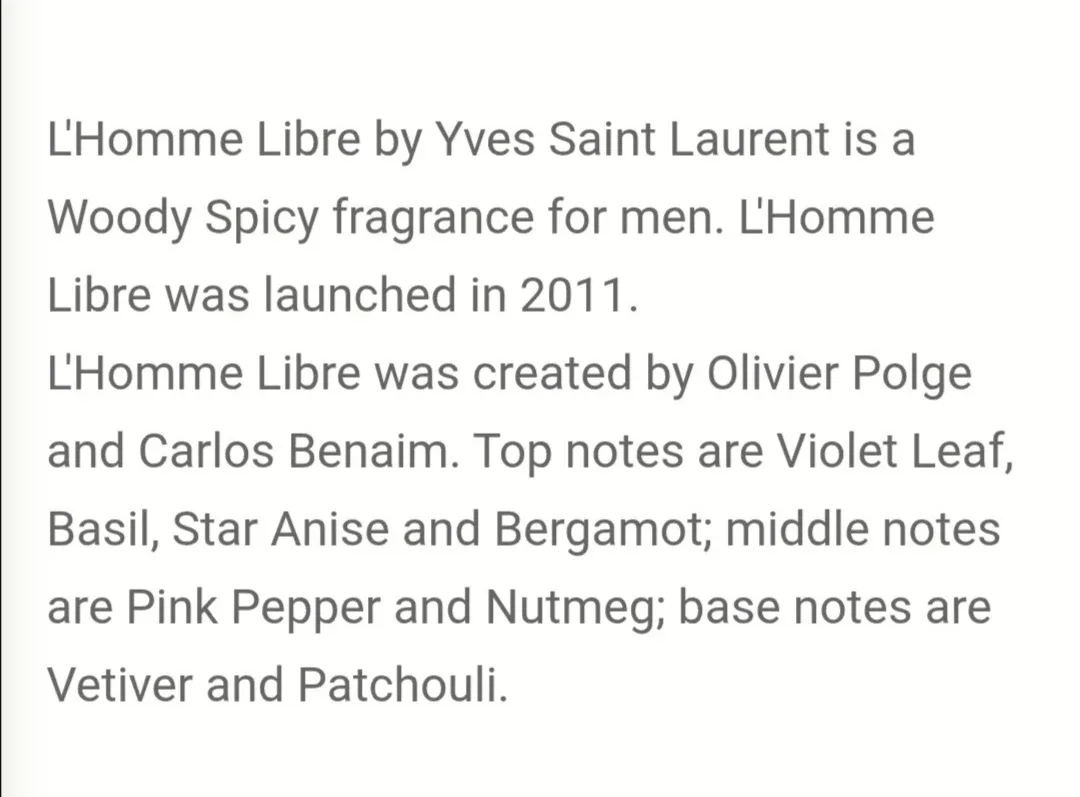 Yves Saint Laurent L'homme Libre ~Vintage cologne Fragrance image indicator(4)