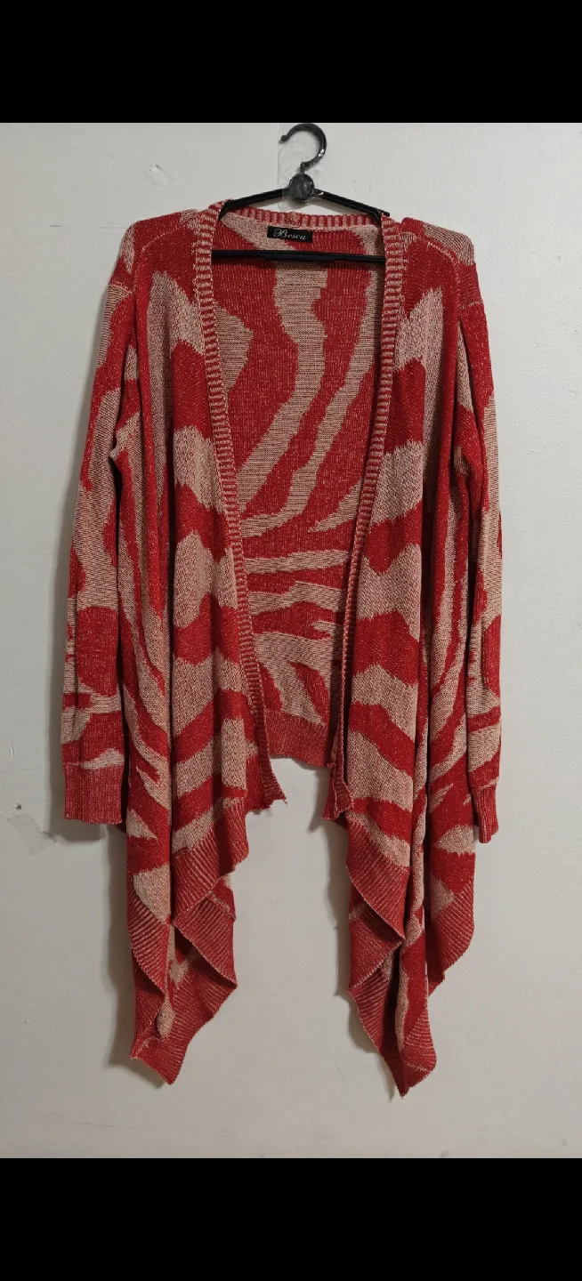 Besca Red Patterned Cardigan thumbnail