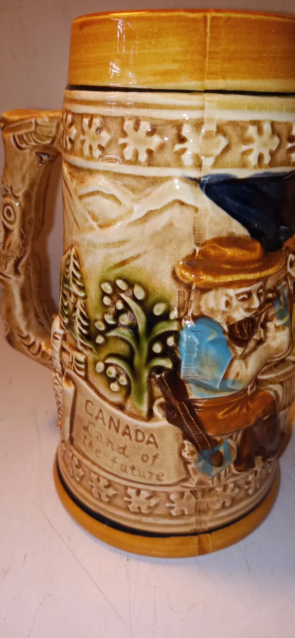 Vintage Canadian Beer Stein Mugs - Set of 3 image indicator(8)