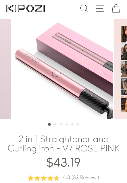 Kipozi V7 Rose Pink 2 in 1 Straightener - photo 3
