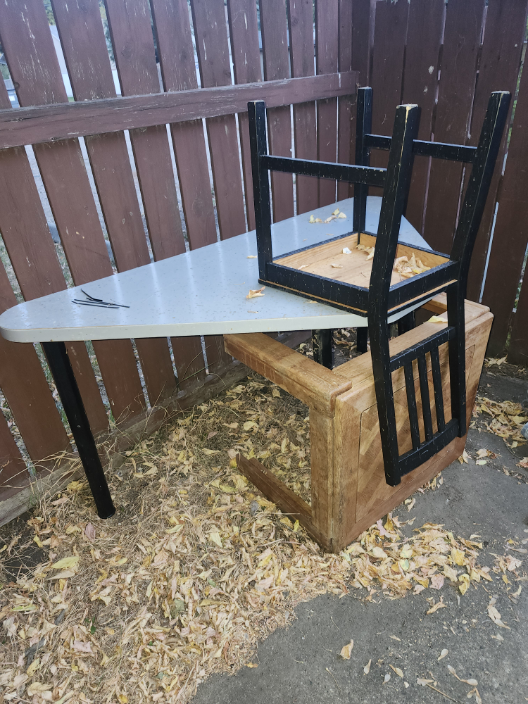 Used Black Wooden Chair