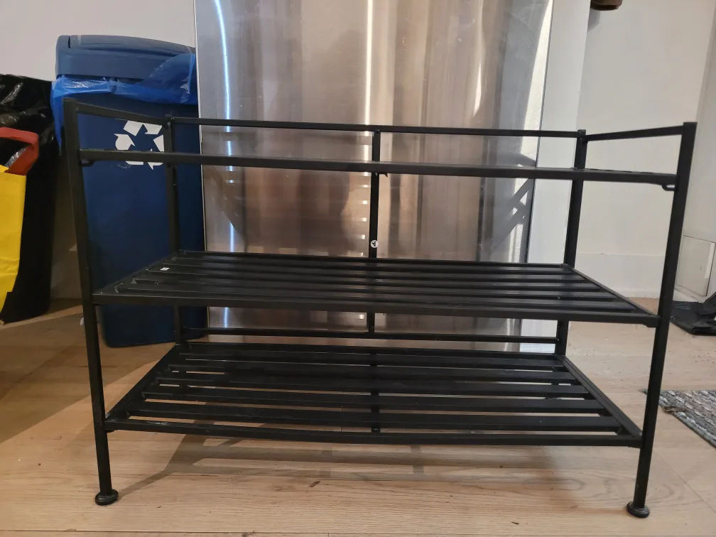 Black Metal 3-Tier Shoe Rack 🥕 thumbnail
