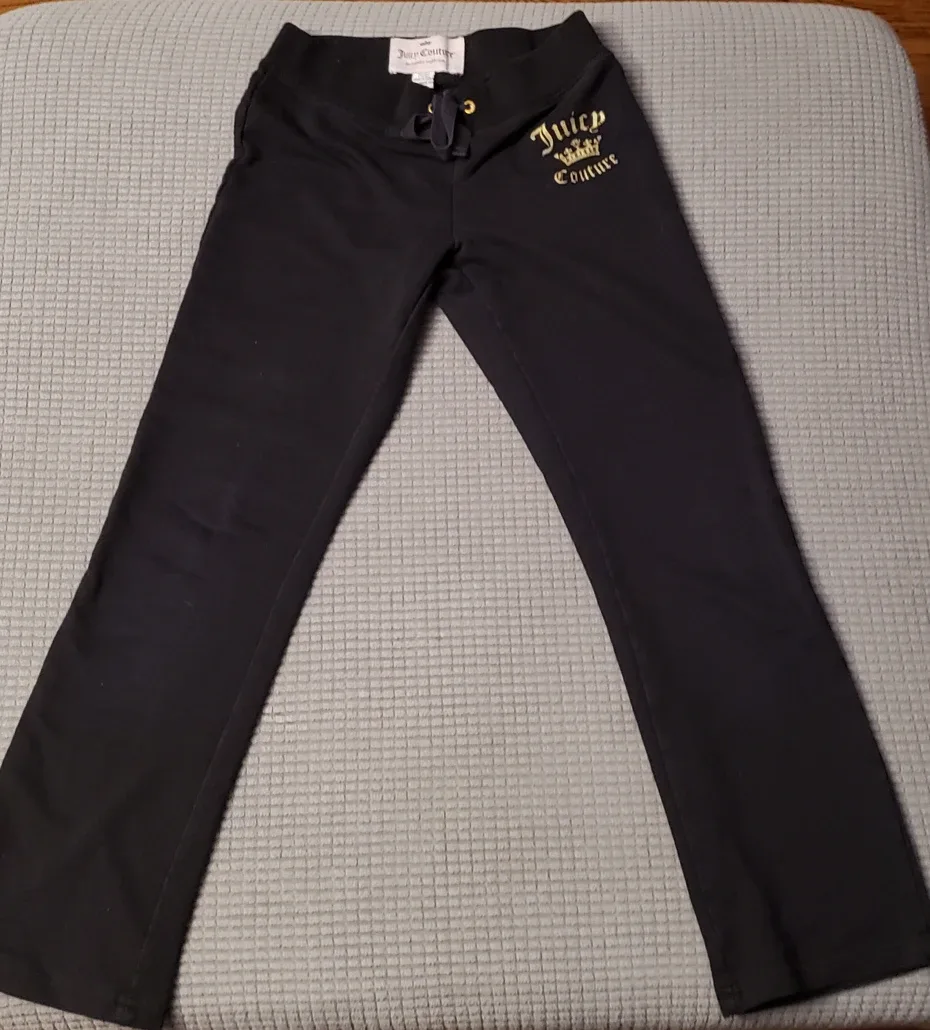 Juicy Couture Black Track Pants - Size M (7/8) thumbnail