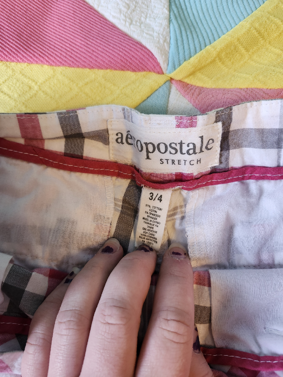 Aeropostale pink/grey/white plaid shorts - photo 4